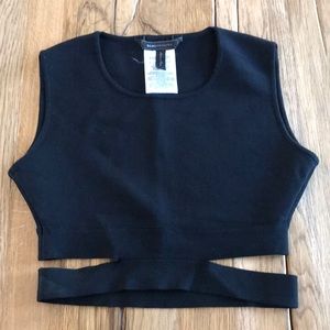 BCBG Stretch Black Crop Top XXS